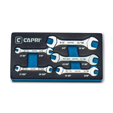 CAPRI TOOLS Slim Mini Open End Wrench Set, SAE, 316 to 916, 5Pcs CP11830-5ST